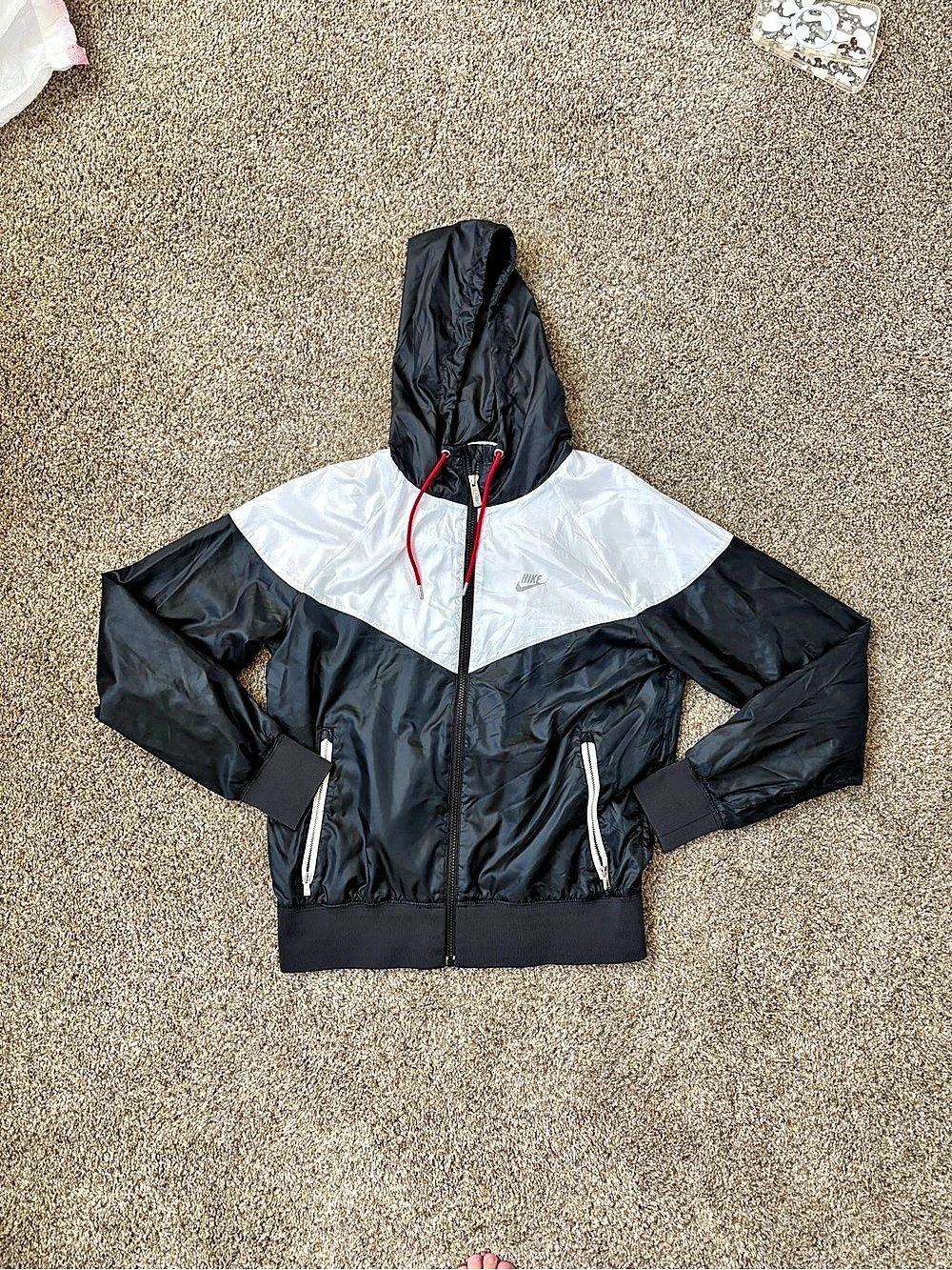 Nike Sportswear Windrunner Jacket Color Block Hooded Windbreaker Black &